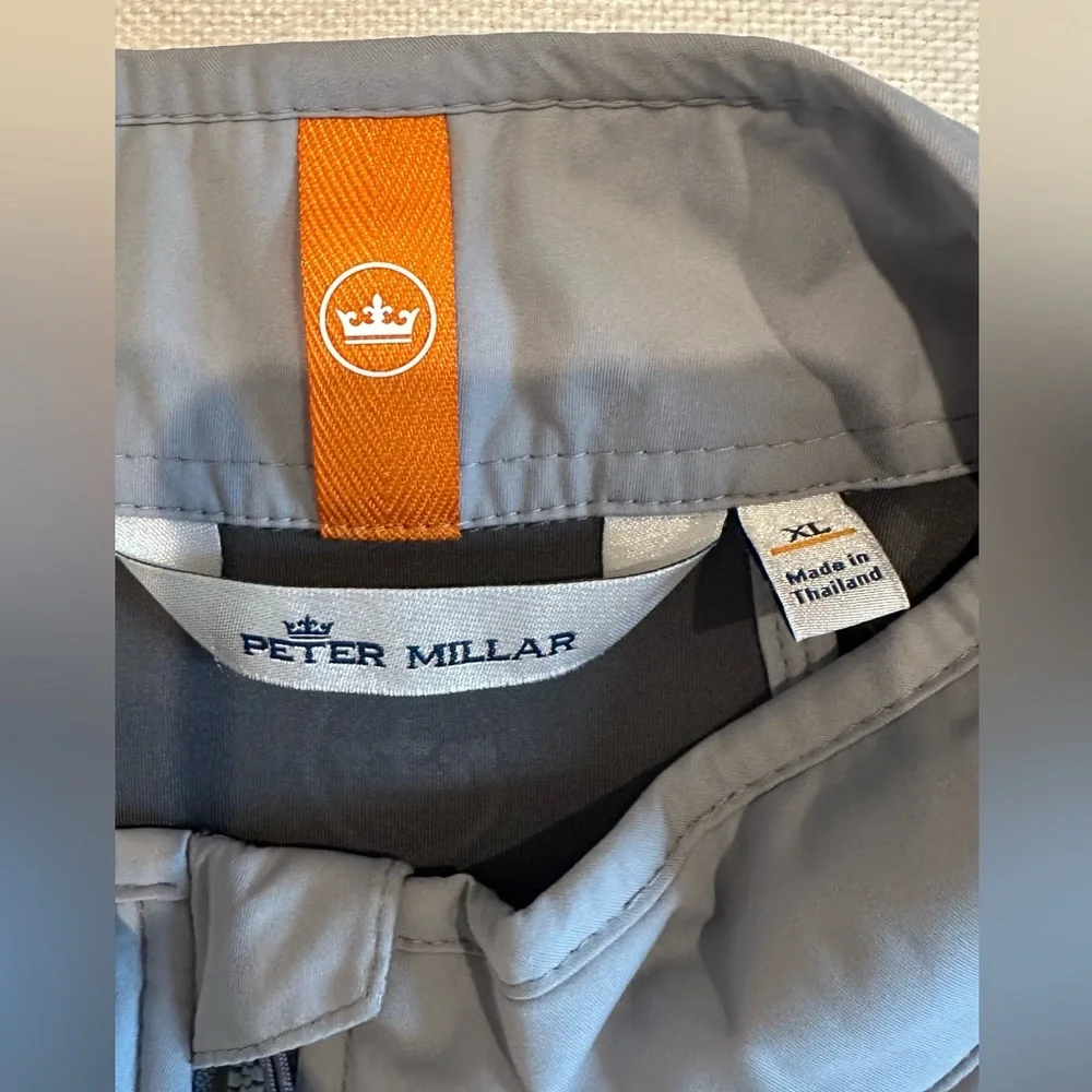 Peter Millar Gray Sleeveless Zip-Up Vest with SPCC Logo